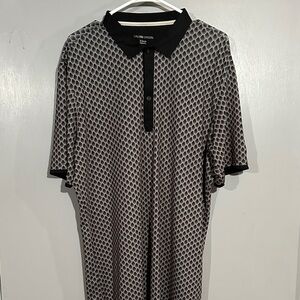 Galvin Greene Black and White Geometric Polo